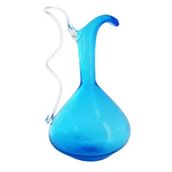 Caraffa in vetro di Murano color acquamarina