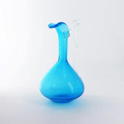 Caraffa in vetro di Murano color acquamarina