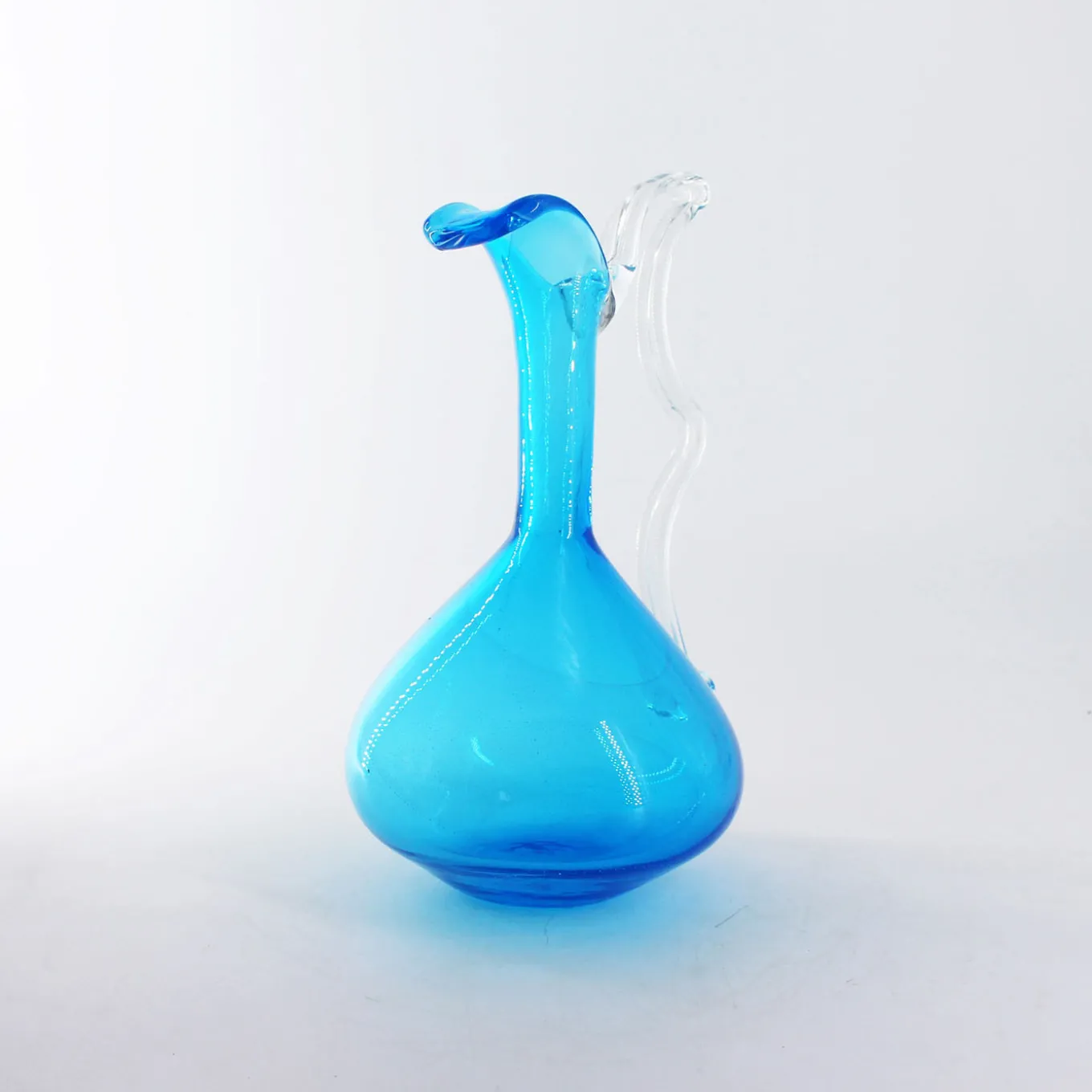 Caraffa in vetro di Murano color acquamarina