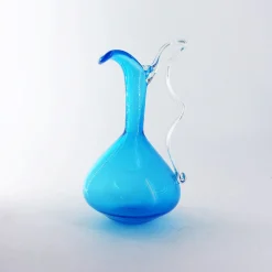 Caraffa in vetro di Murano color acquamarina