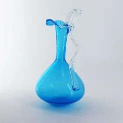 Caraffa in vetro di Murano color acquamarina