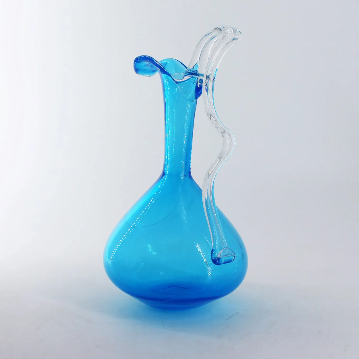 Caraffa in vetro di Murano color acquamarina