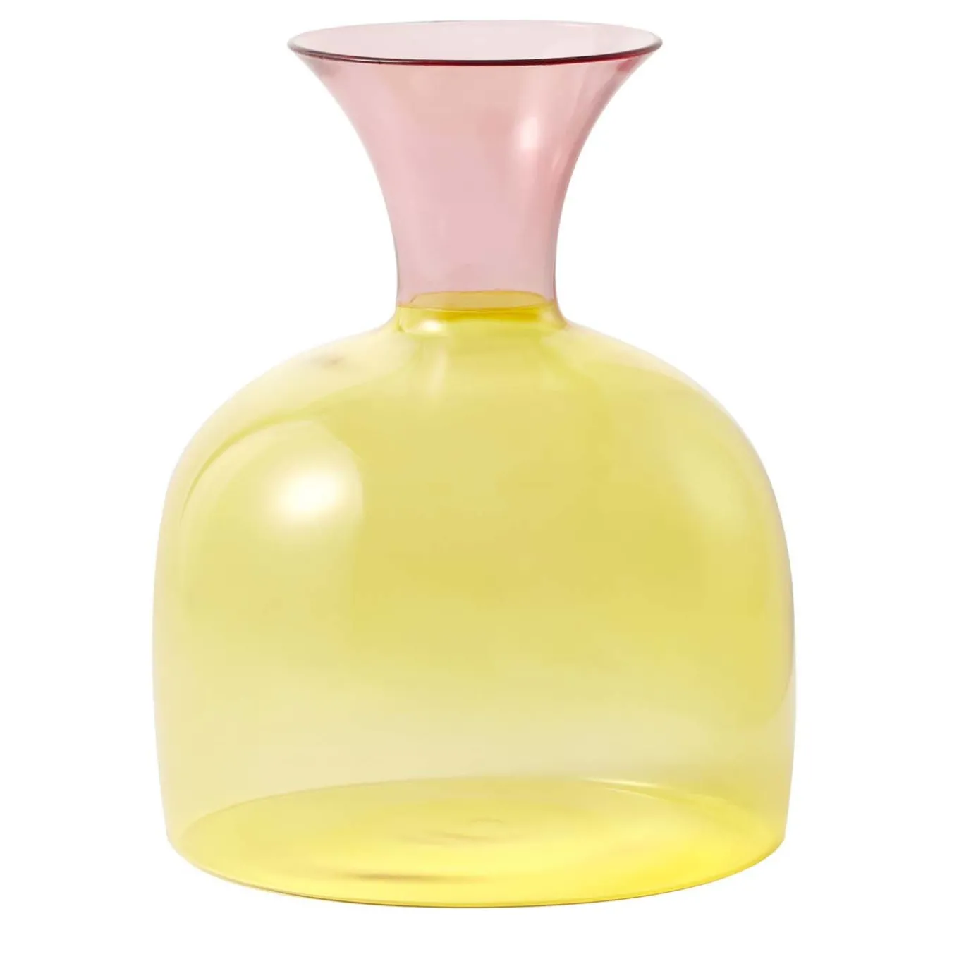 Caraffa in vetro giallo e rosa Karaffa di Aldo Cibic