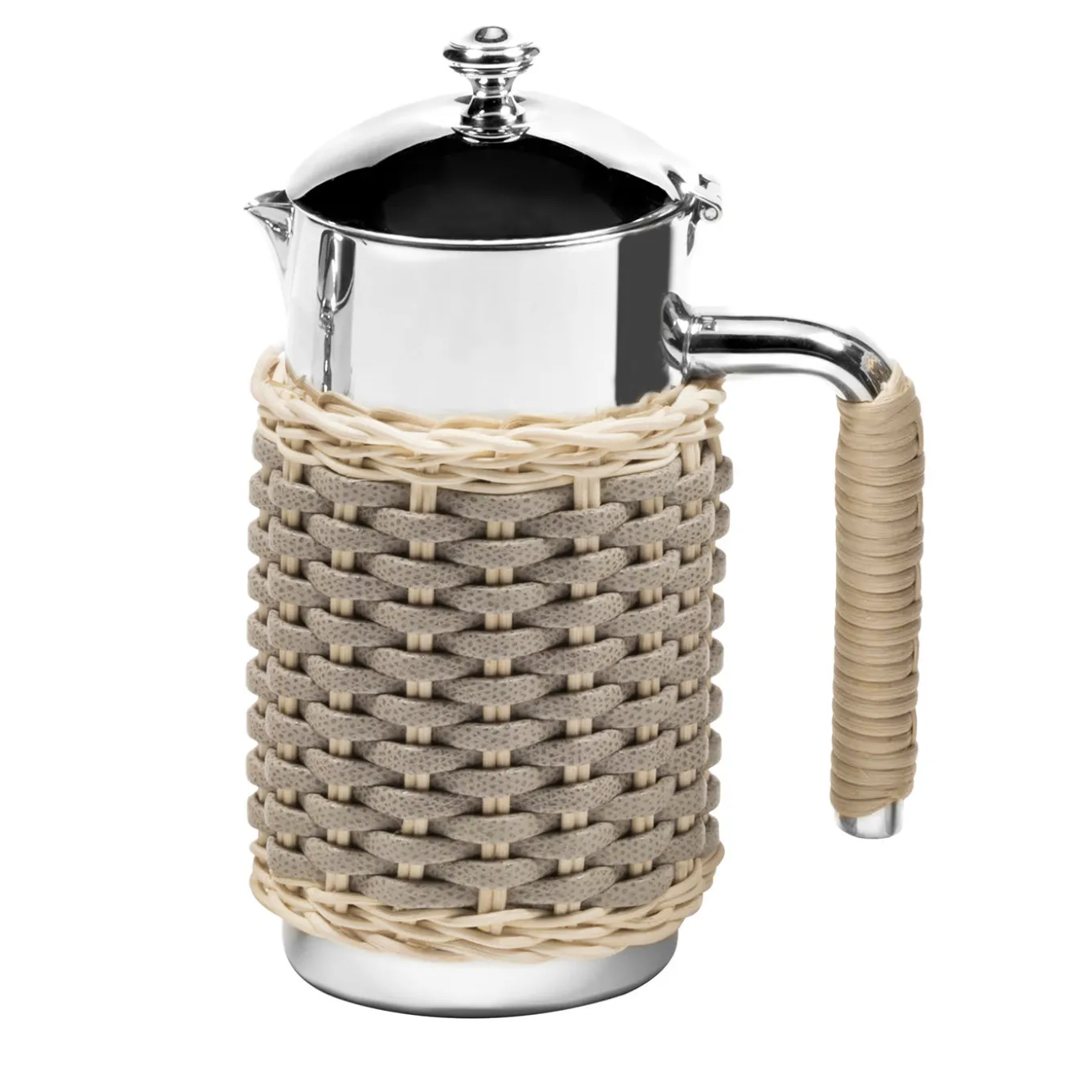 Caraffa termica in pelle e rattan grigio Rennes
