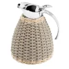Caraffa termica Monceau in pelle e rattan beige