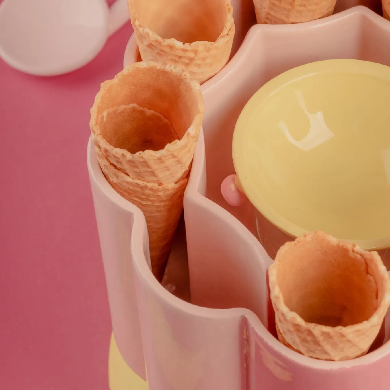 Carosello Coppa grande in ceramica multicolore per gelato