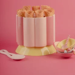 Carosello Coppa grande in ceramica multicolore per gelato