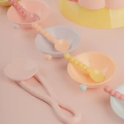 Carosello Set di 6 Coppette e Cucchiaini in Ceramica Multicolore