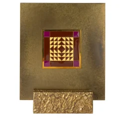 Carré Cloisonné su ottone Pezzo d'arte decorativa #21