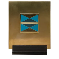 Carré Cloisonné su ottone satinato Pezzo d'arte decorativo #4