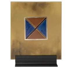 Carré Cloisonné su ottone satinato Pezzo d'arte decorativo #5