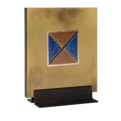 Carré Cloisonné su ottone satinato Pezzo d'arte decorativo #5