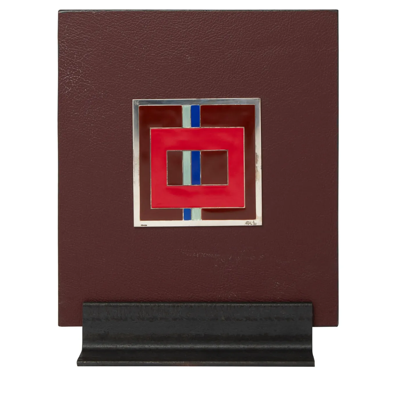 Carré Cloisonné su pelle Pezzo d'arte decorativa #16