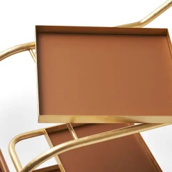 Carrello da bar con ruote in foglia d'oro Zenzero di Sameer Alameen