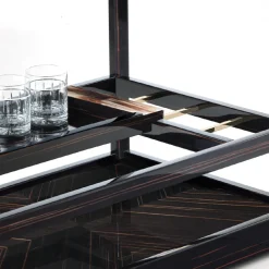 Carrello da bar in legno di ebano
