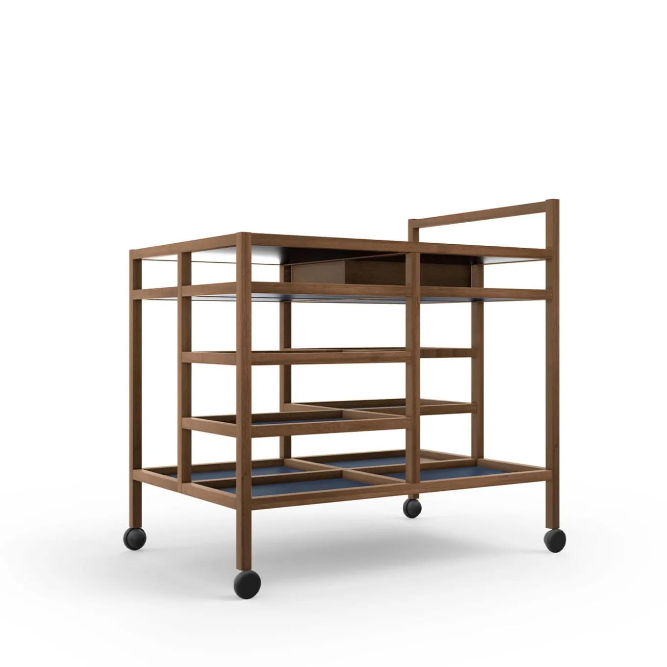 Carrello da portata in noce Canaletto di Bodil Kjær