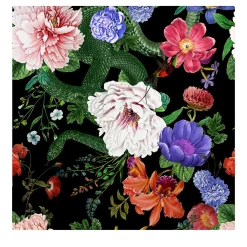 Carta da Parati Botanica Floreale Scura