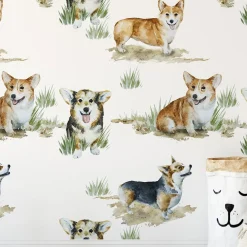 Carta da Parati con Cane Corgi Carino