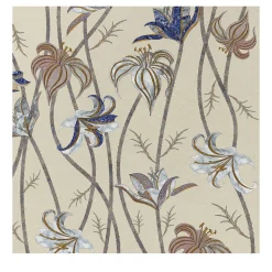 Carta da parati Fiori Caffelatte