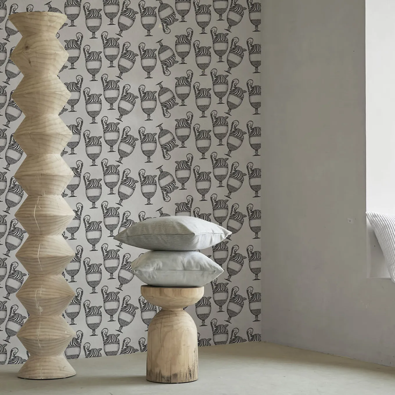 Carta da parati Fontana Bianco e Nero