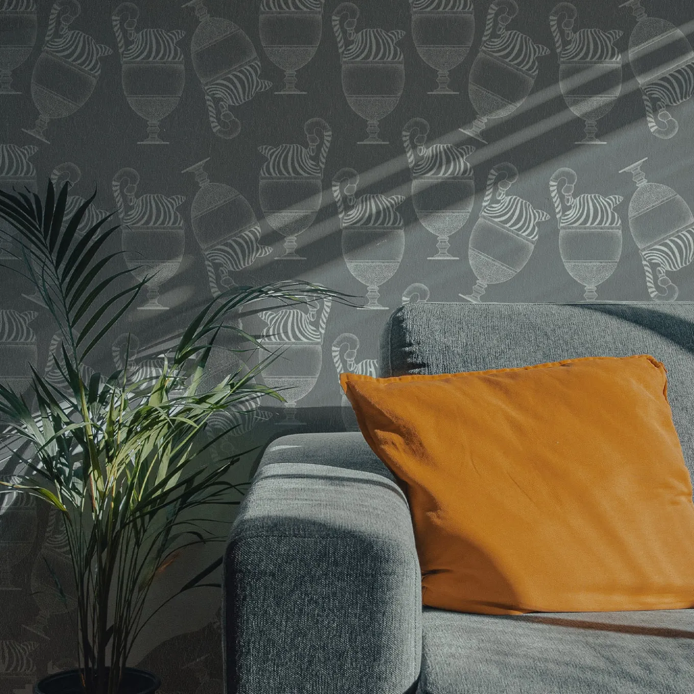 Carta da parati Fontana Grigio Elefante