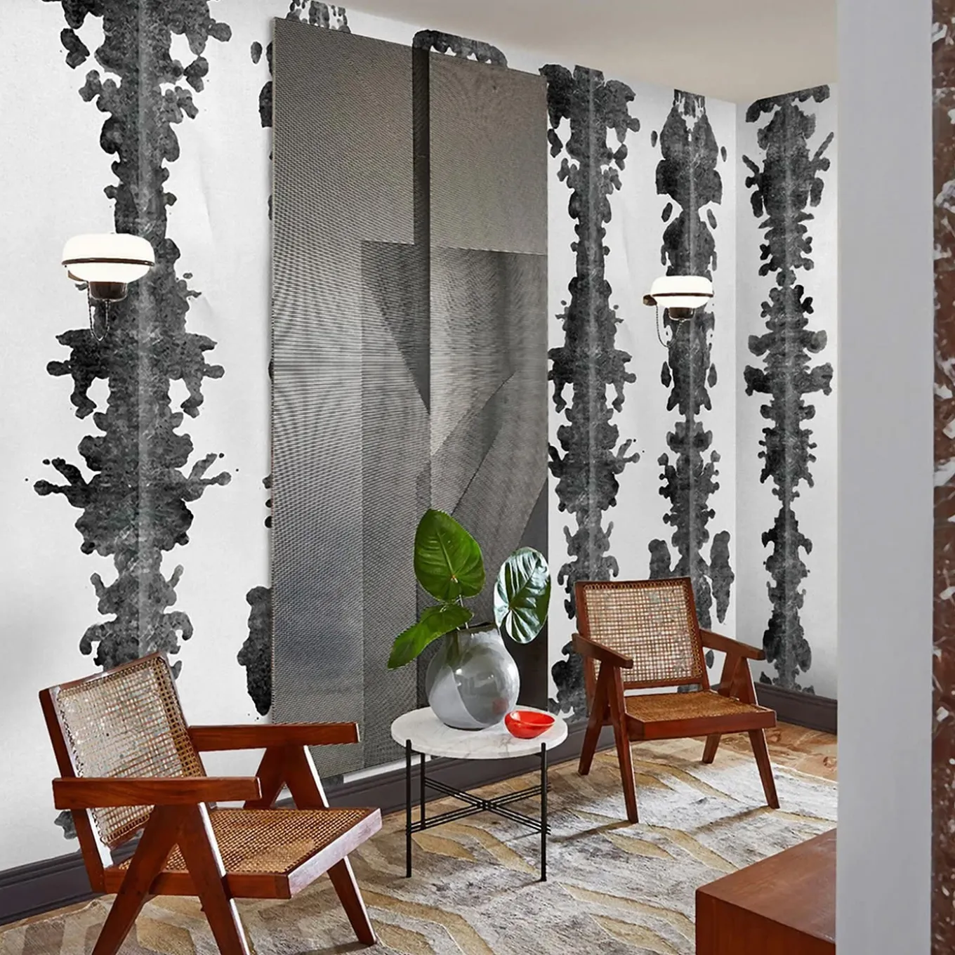 Carta da parati Ink Blots Shibori