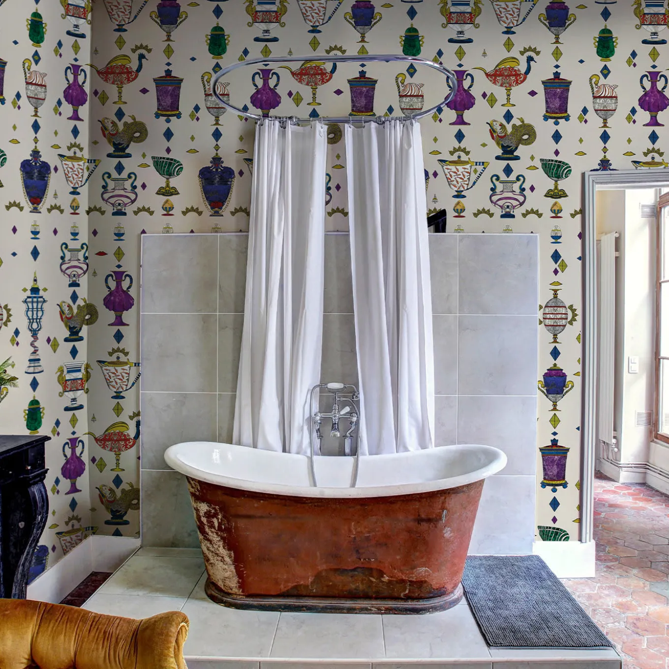 Carta da parati Ludovica Ecrù