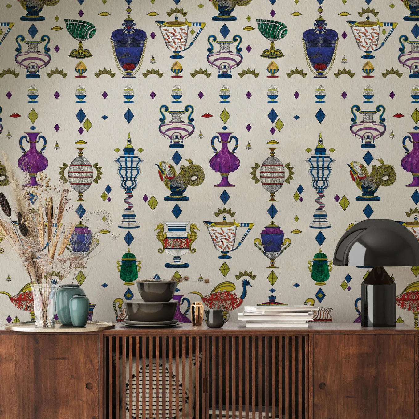 Carta da parati Ludovica Ecrù