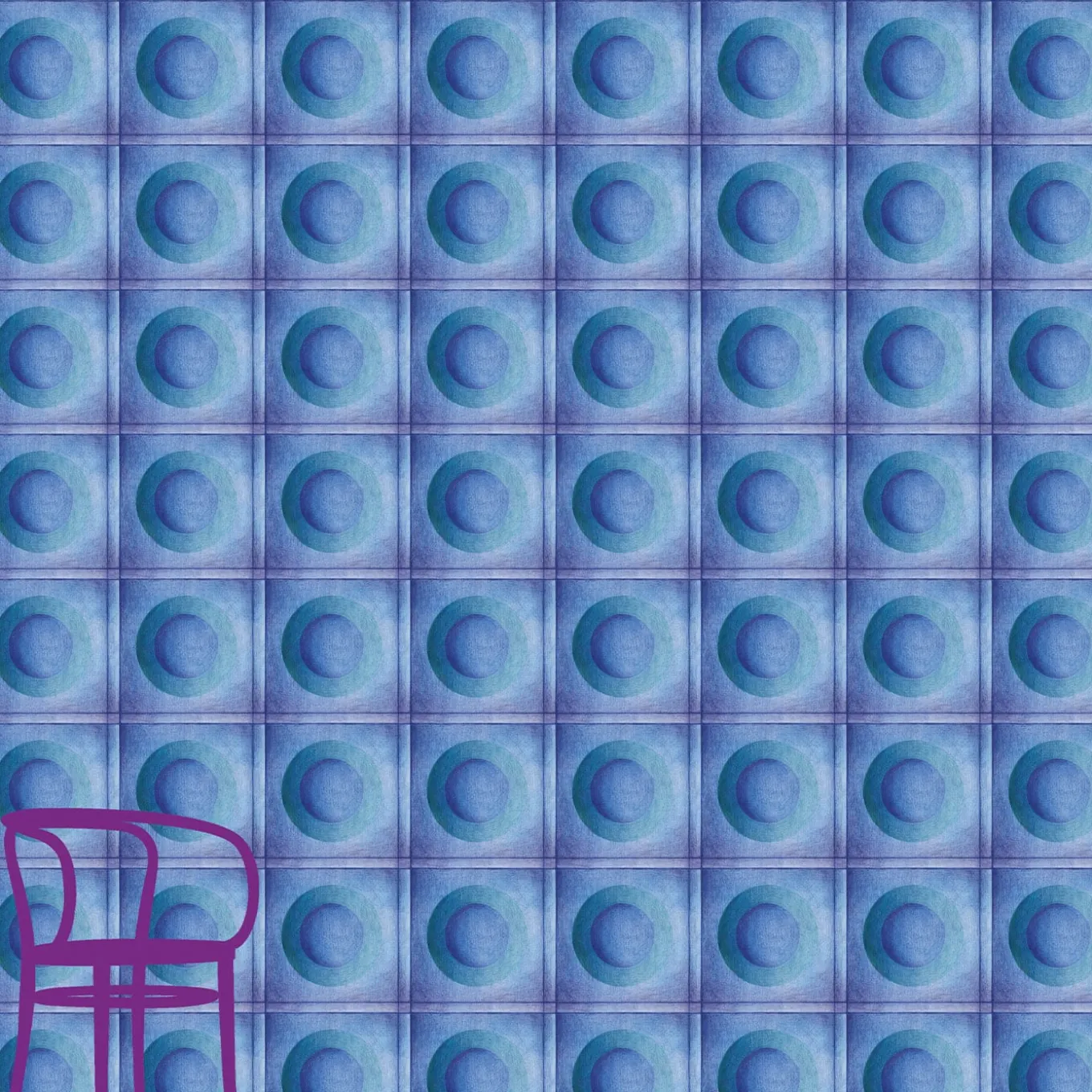 Carta da parati Meditation Dot Blu e Verde