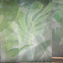 Carta da parati strutturata Foglie di palma verde chiaro