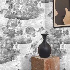 Carta da parati vintage con nuvole nere