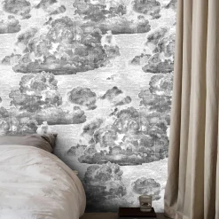 Carta da parati vintage con nuvole nere