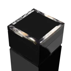 Cassa acustica Lyra in legno laccato nero lucido e corno