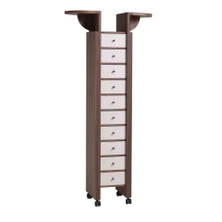 Cassettiera Cocker 10 in legno e pelle