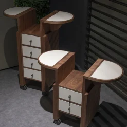 Cassettiera Cocker 4 in legno e pelle