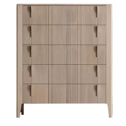 Cassettiera Domino a 5 cassetti in noce canaletto beige