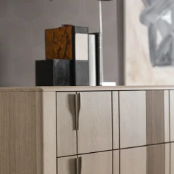 Cassettiera Domino a 5 cassetti in noce canaletto beige