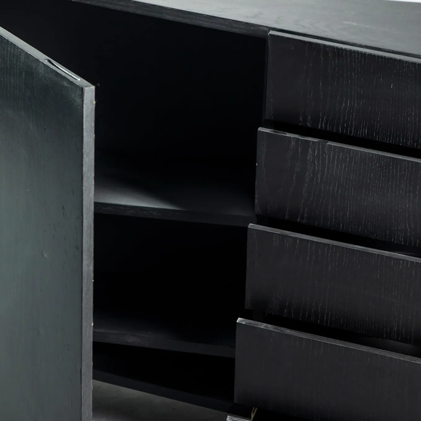 Cassettiera W Il Toro in Rovere Nero Laccato