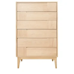 Cassettone scandinavo bianco crema a sei cassetti Dovetail