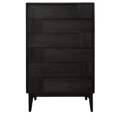 Cassettone scandinavo nero a sei cassetti Dovetail