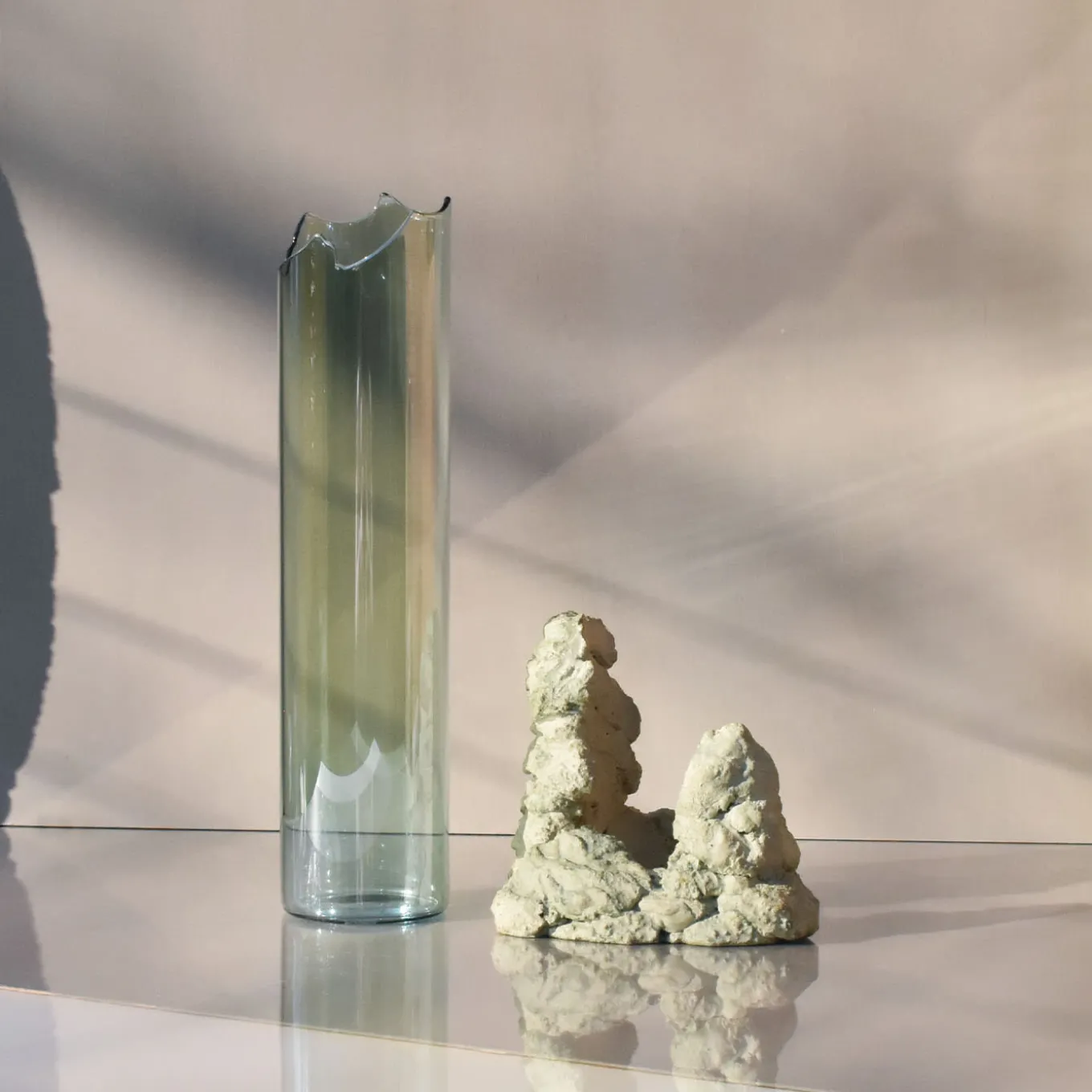 Catharsis Vaso scultoreo in vetro salvia #1