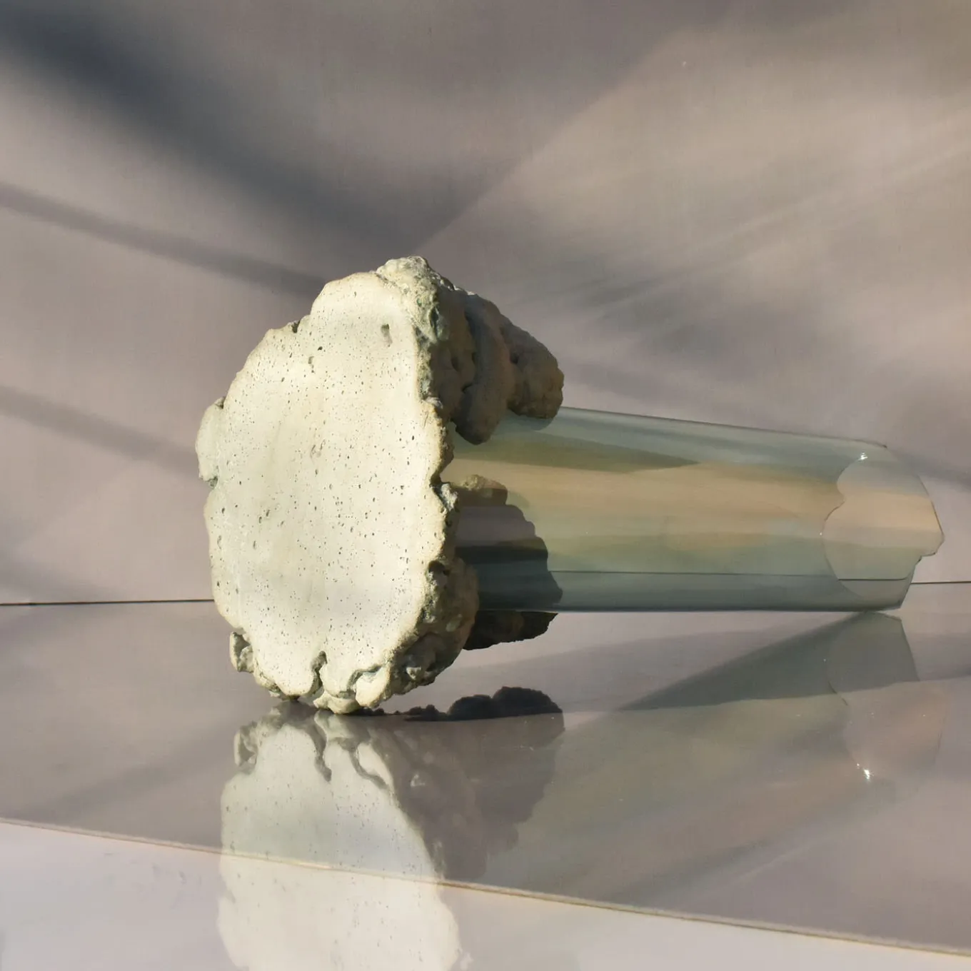 Catharsis Vaso scultoreo in vetro salvia #1