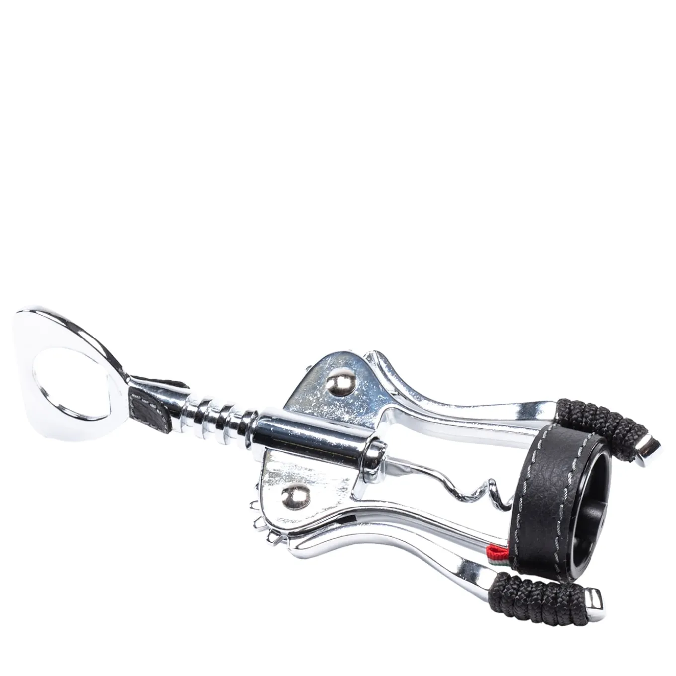 Cavatappi con inserti in ecopelle nera e corda