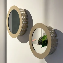 Celato 40 Specchio rotondo dorato