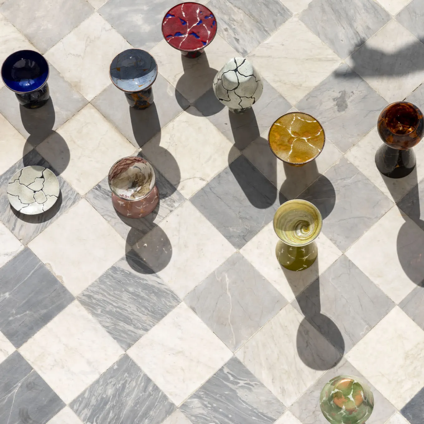 Centrotavola Alchimie in vetro di Murano Black Emperador