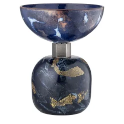 Centrotavola Alchimie in vetro di Murano con lapis blu