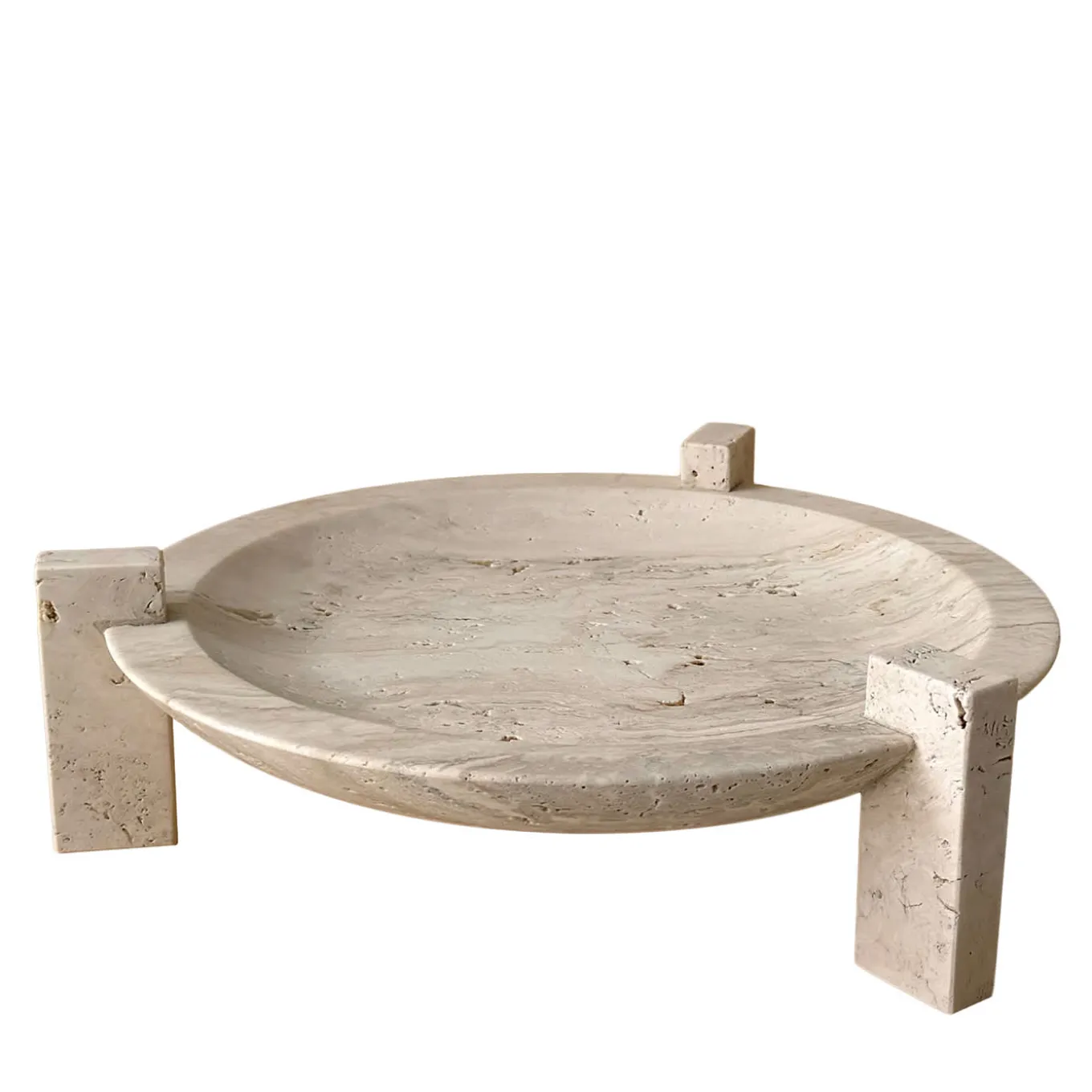 Centrotavola Block Stand Basso in Travertino