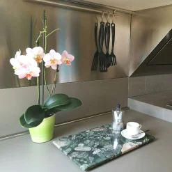 Centrotavola Convivio in Marmo Verde Marinace Lucido