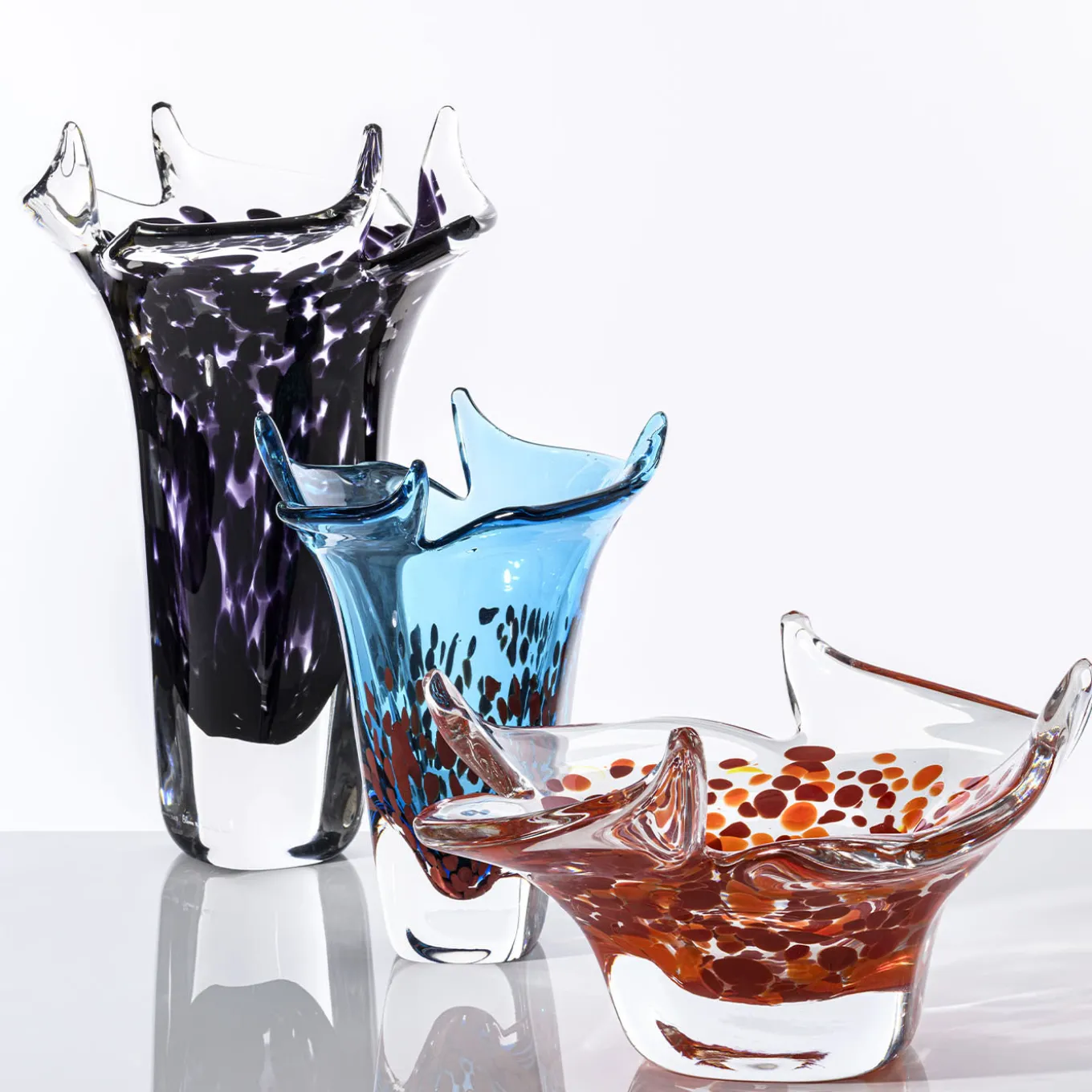 Centrotavola in vetro arancione Bloom