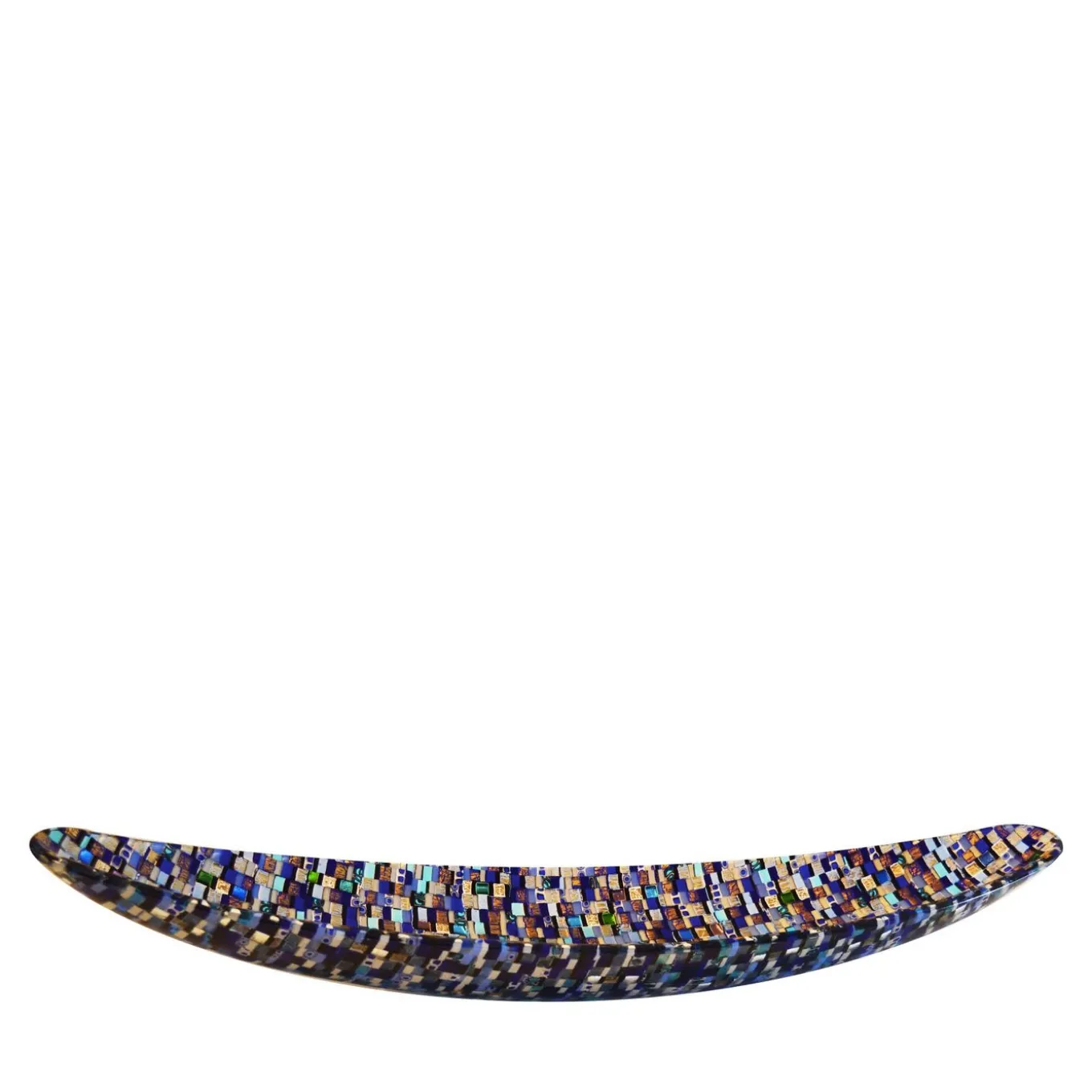 Centrotavola in vetro di Murano blu Gondola Sunshine di Andrea Orso